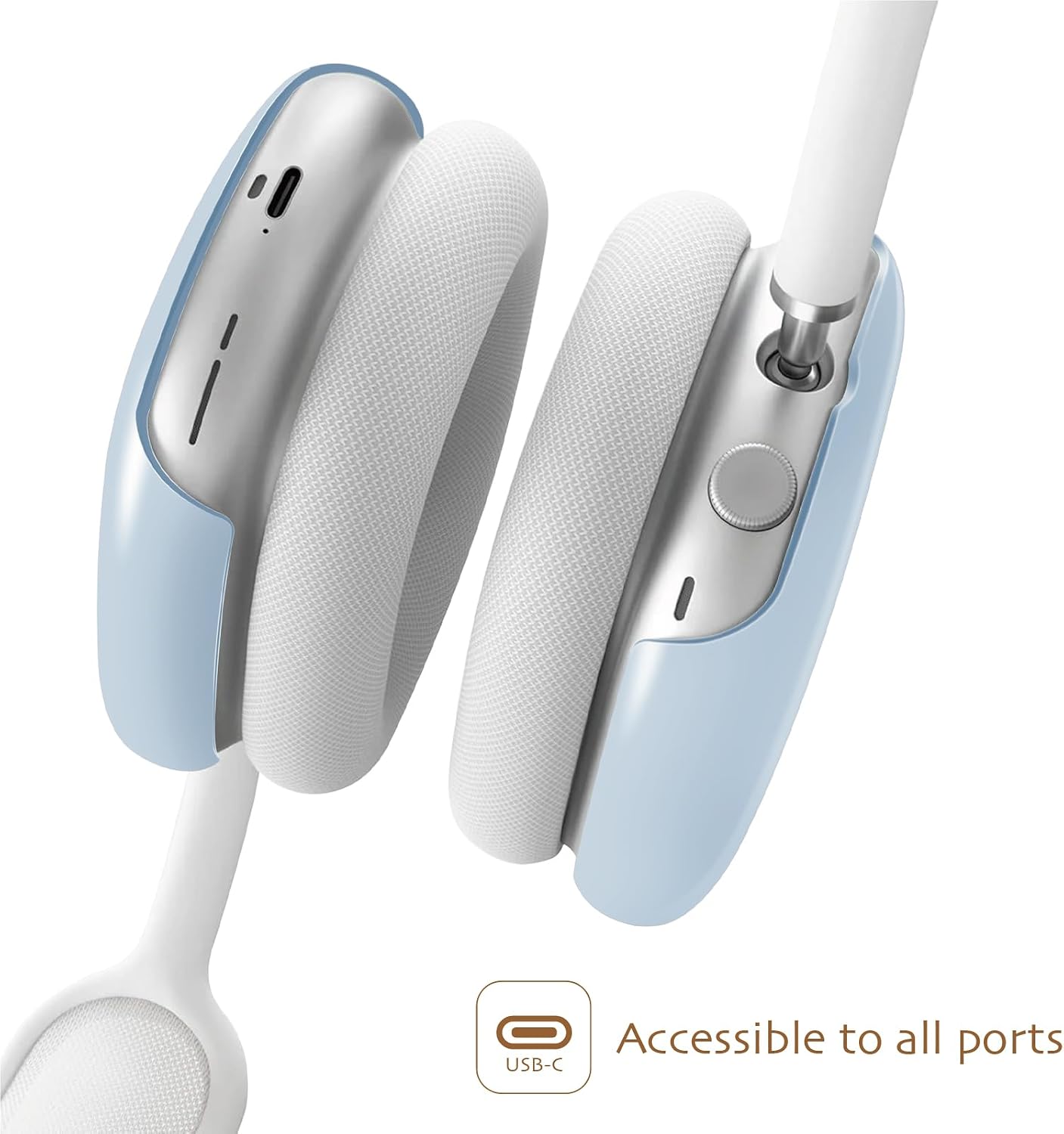 iBenzer Protective Case for AirPods Max Headphones, Ear Cups Cover for Apple AirPods Max (2024 USB-C / 2020 Lightning), Sierra Blue, AP-MAX-SIBL