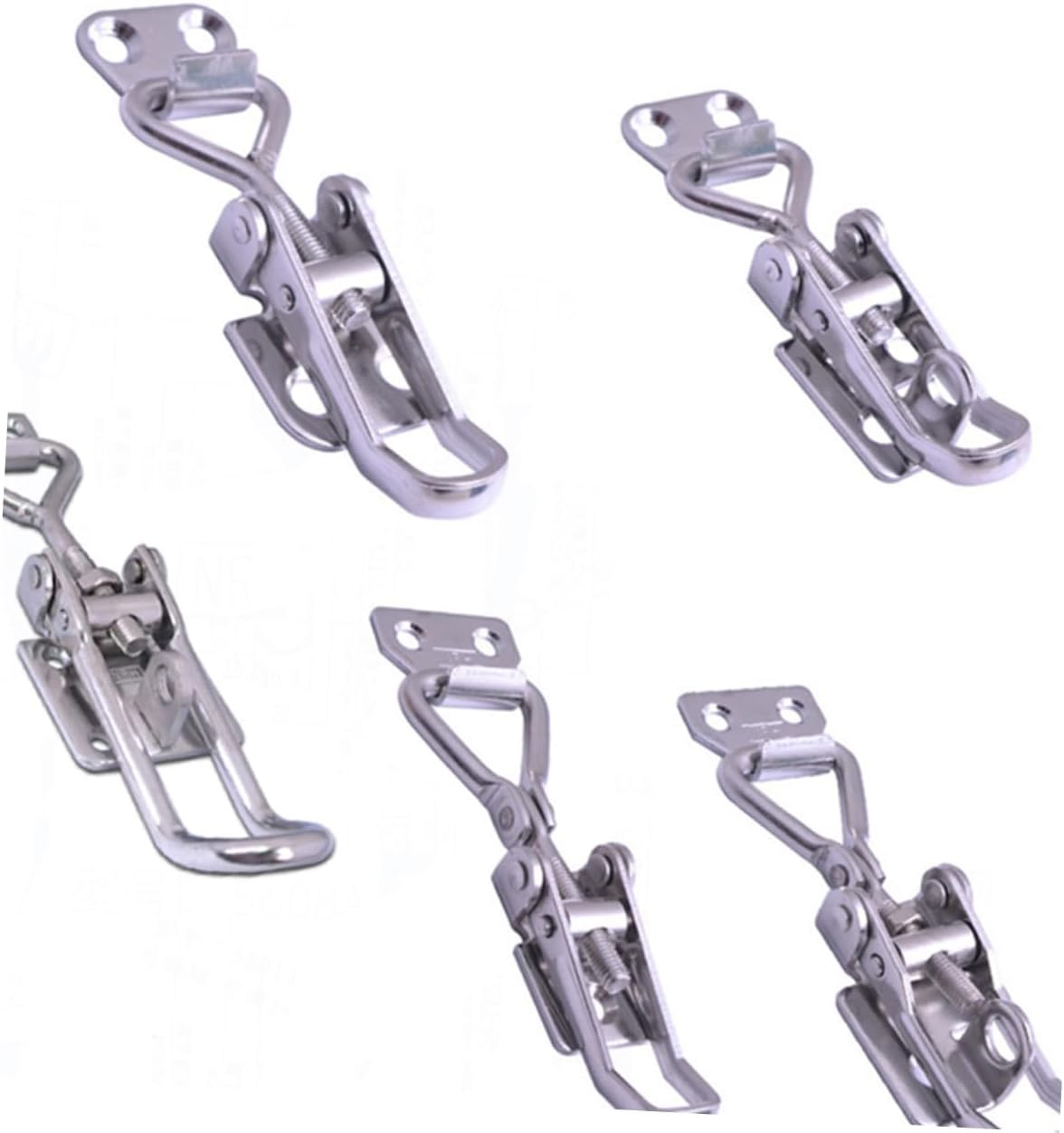 NUOBESTY 2pcs Toggle Clamp Spring Latch Lock Clasp Latch Steel Rattle Lockable Heavy Duty Toggle for Welding Jigging