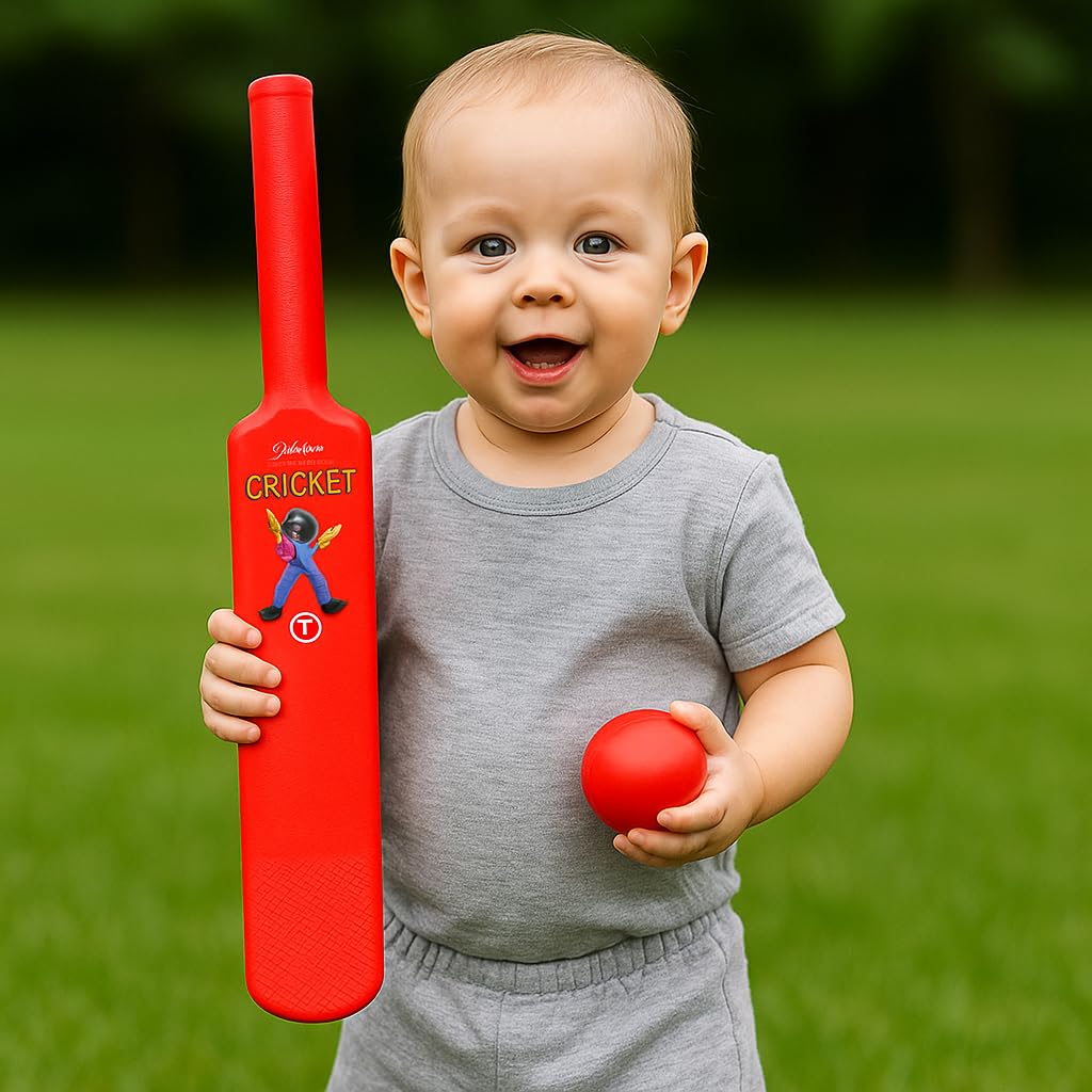 Plastic Bat and Ball Combo for Kids 1 to 2 Years Age Old – Small Size Cricket Play Set | Safe, Lightweight & Durable | Indoor & Outdoor Fun | Ideal Sports Toy for Small Children - 18 inches-image-35