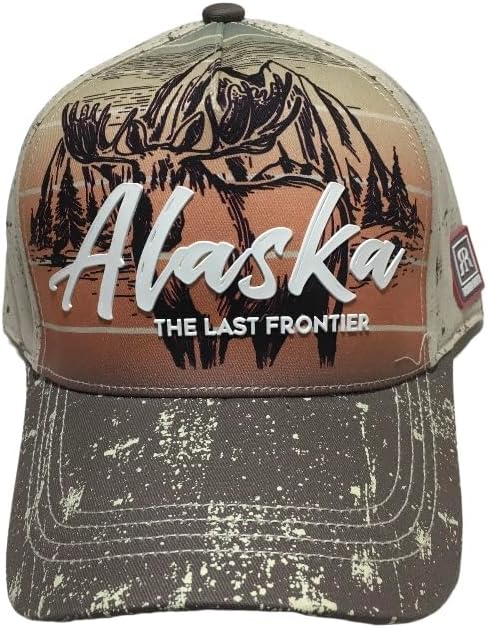 Robin Ruth Quality Ball Cap Hat Raised Alaska Moose Print Brown Tan - Image 5