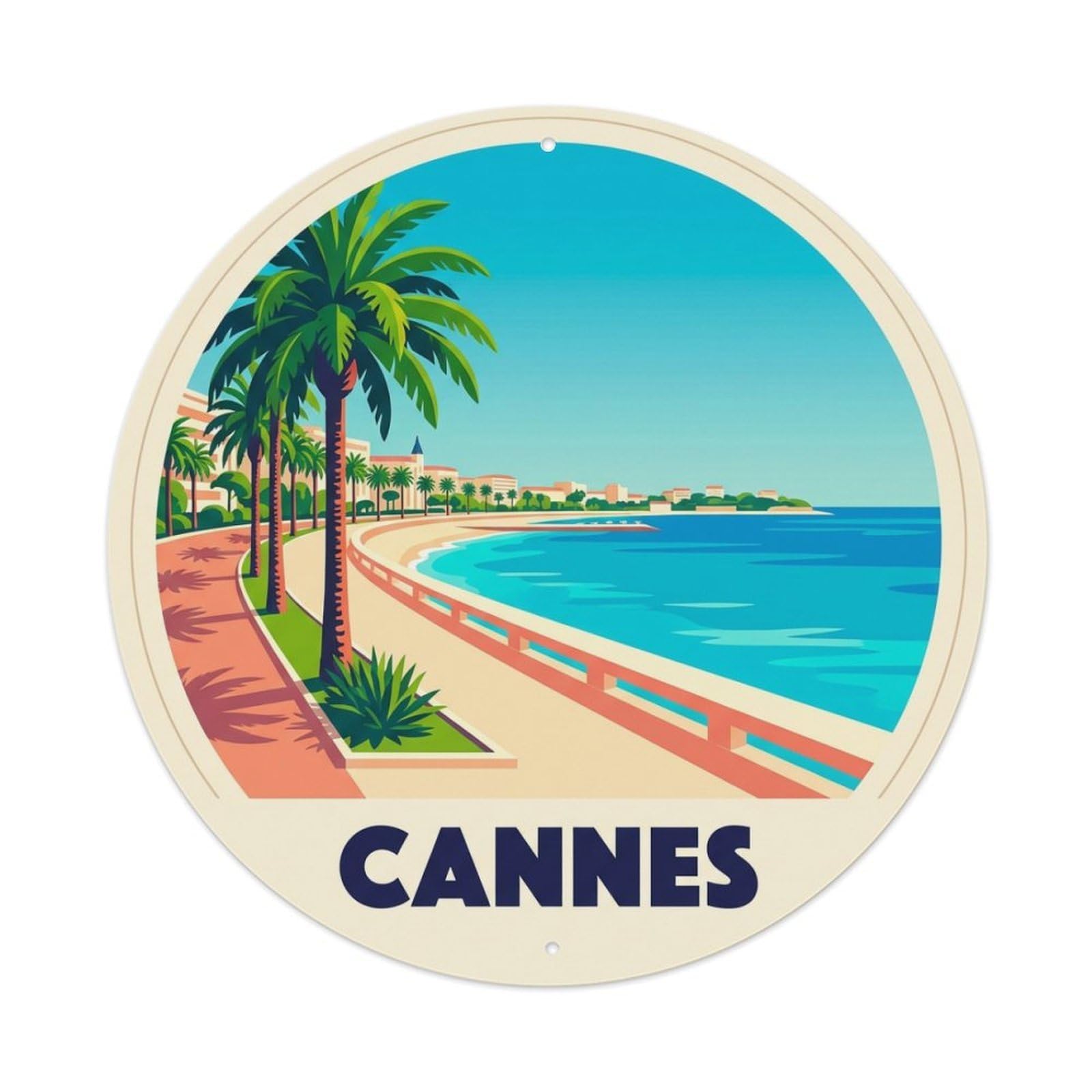 Metal Tin Sign France Retro Travel Cannes