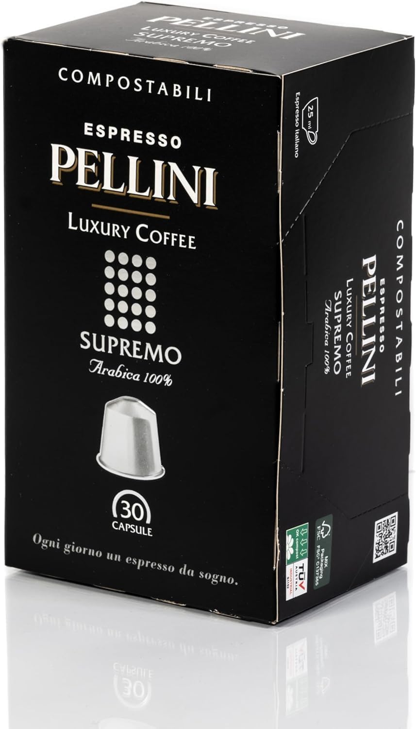 Pellini Luxury Coffee Supremo 100% Arabica, 120 Capsule Caffè Compatibili Nespresso con Aroma Pieno e Tostatura Delicata, Compostabili e Autoprotette, 4 Confezioni da 30 Capsule - Immagine 5