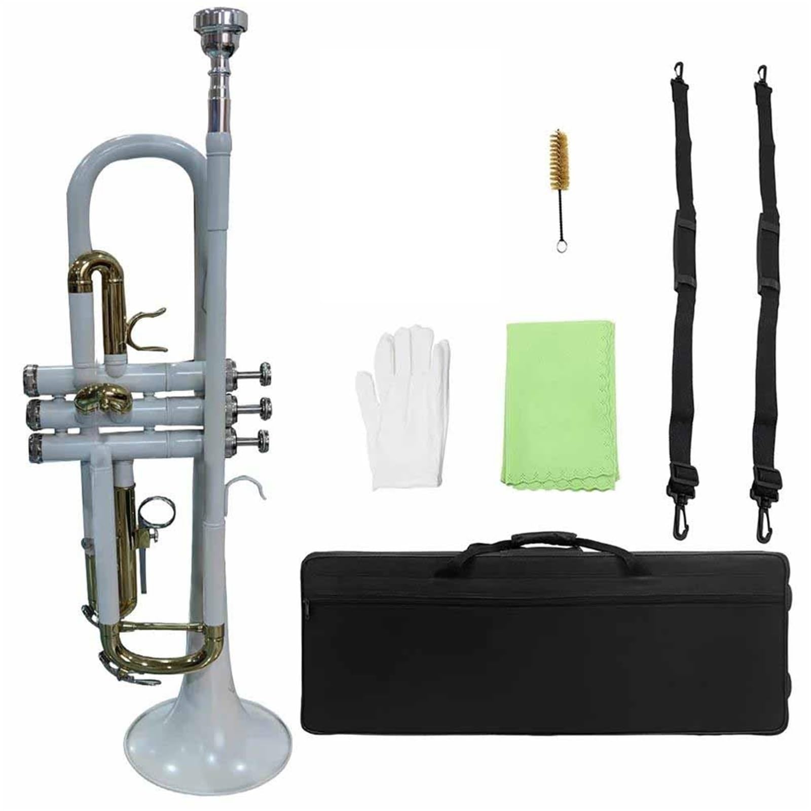 Trąbka Biały Instrument Trąbkowy Instrument Dęty Blaszany B Test Umiejętności Gry Dla Początkujących