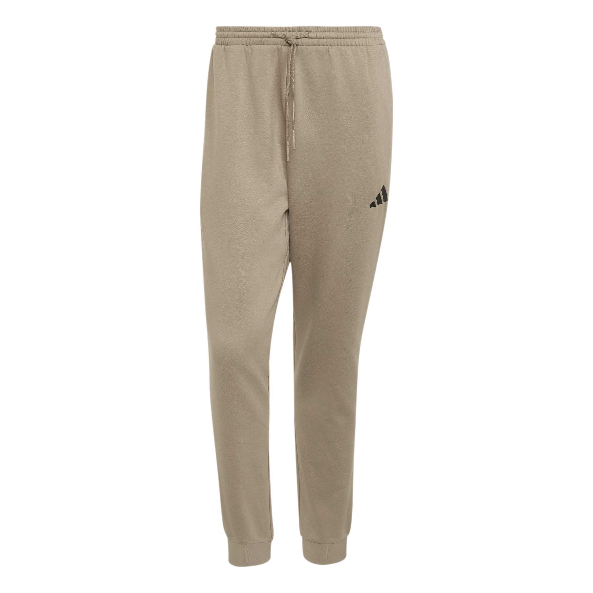 adidas Hombre Essentials Feelcozy Fleece Pants, Khaki Six/Black, S