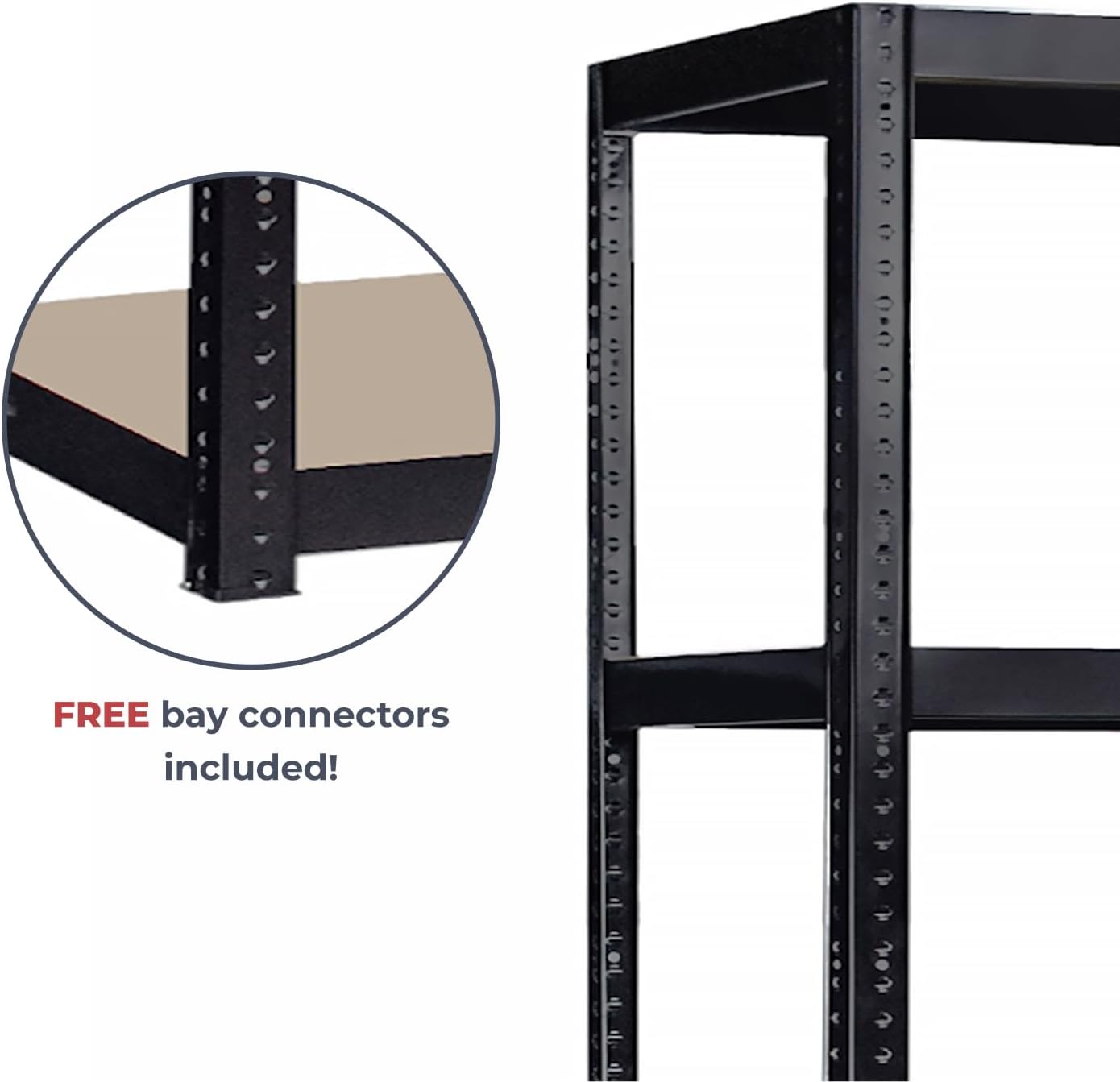 Garage Workbench & Shelving: 35 high x 47 Wide x 24 deep | Heavy Duty Racking Shelves for Storage, Black 2 Tier (660 bs Per Shelf), 1321 lbs Total Capacity|for Workshop, Shed, Office|5 Year Warranty