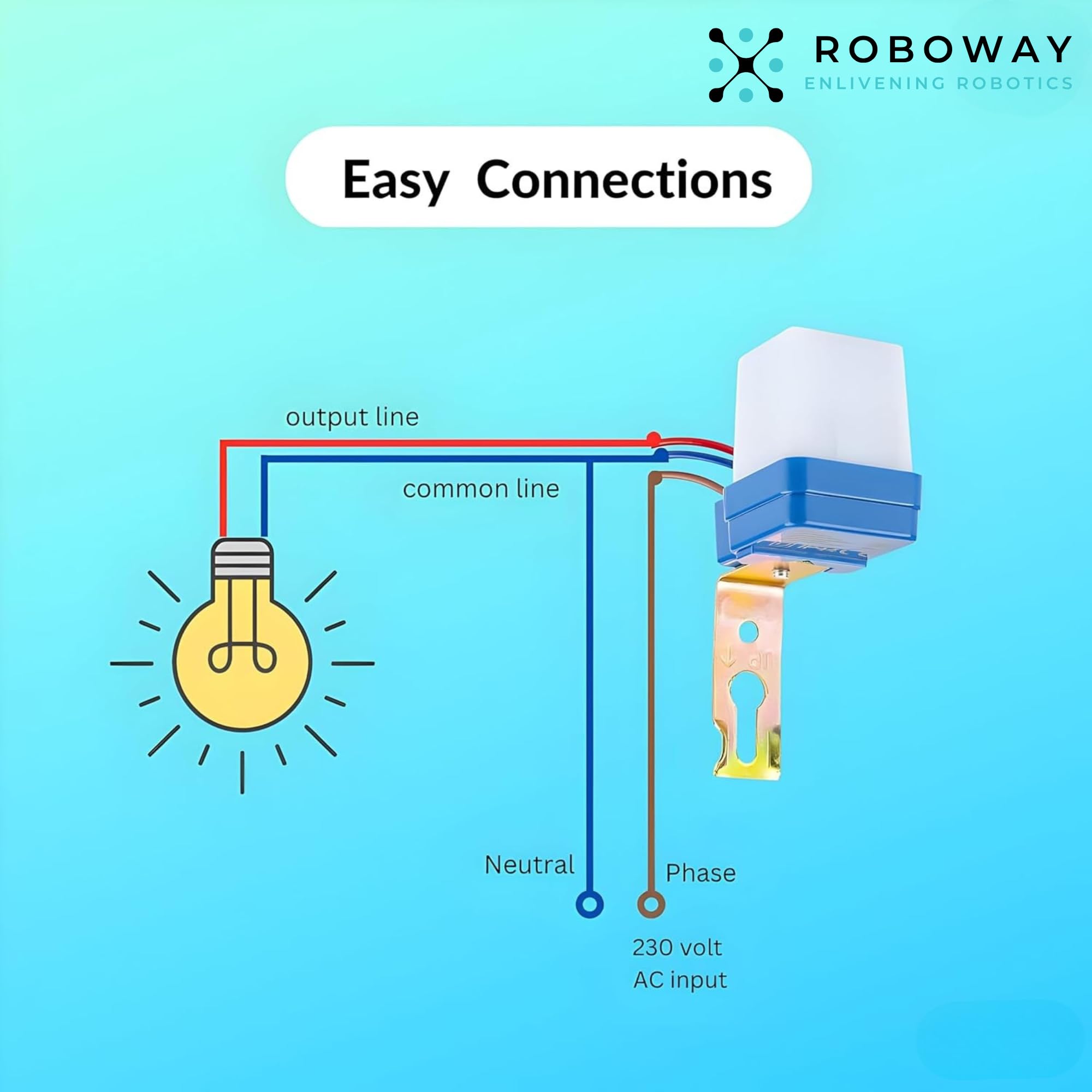 ROBOWAY 3Pcs Plastic 220V Auto Day/Night on and Off Photocell, LDR Sensor Switch for Street Light, Home, Outdoor Use (Pack of 3) — Amazon image 5