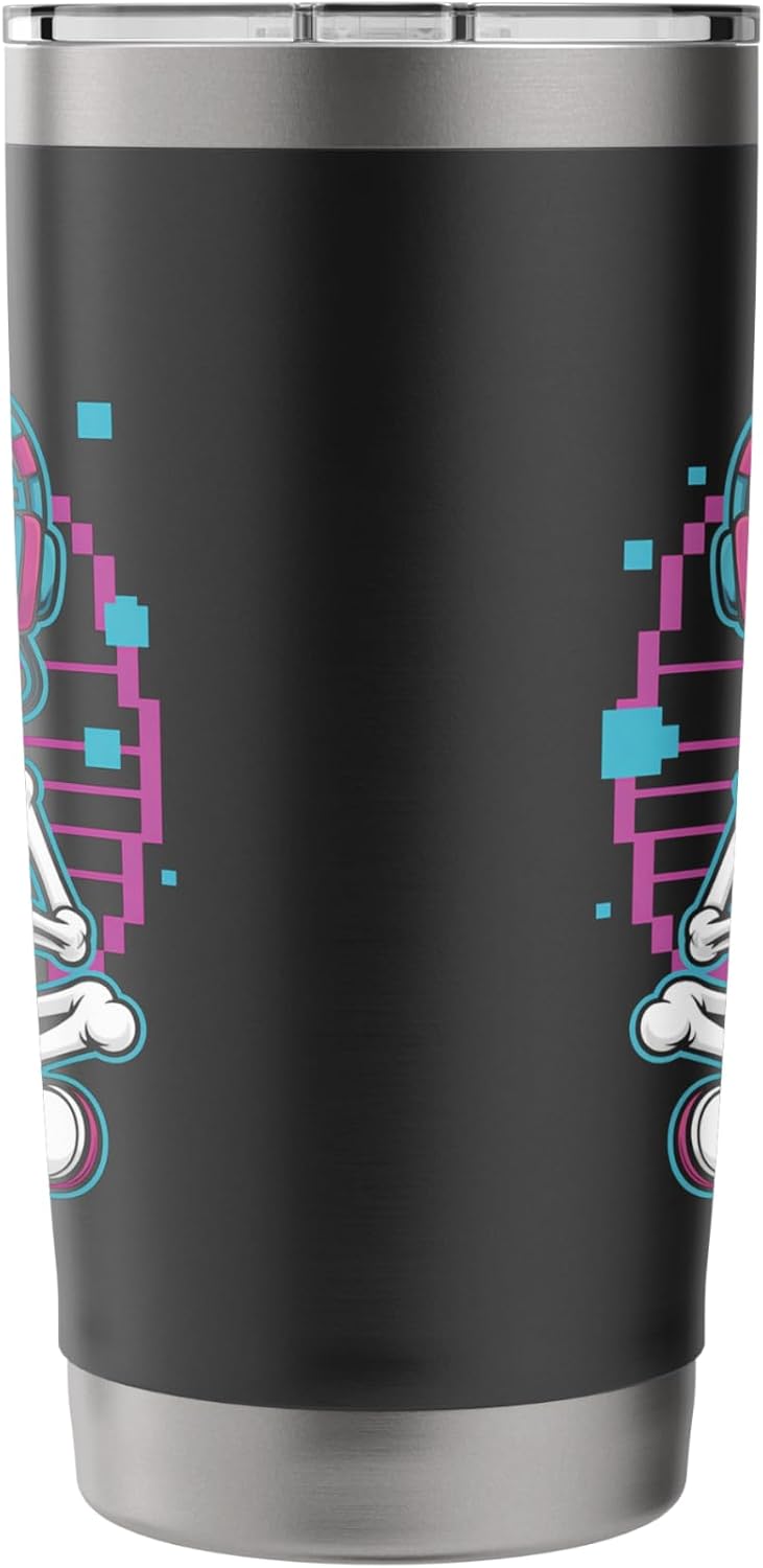 Gaming Skeleton with Headset Controller Stainless Steel Insulated Tumbler image 2