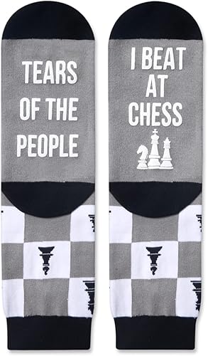 Vista 3 de Zmart Calcetines unisex de ajedrez, regalos para amantes del ajedrez, regalos para jugadores de ajedrez, regalos temáticos de ajedrez, Las lágrimas