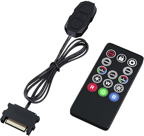 DS Mini ARGB Kit de controlador de ventiladores de PC con función de juego uno a uno para ventiladores RGB de carcasa de computadora, disipador de