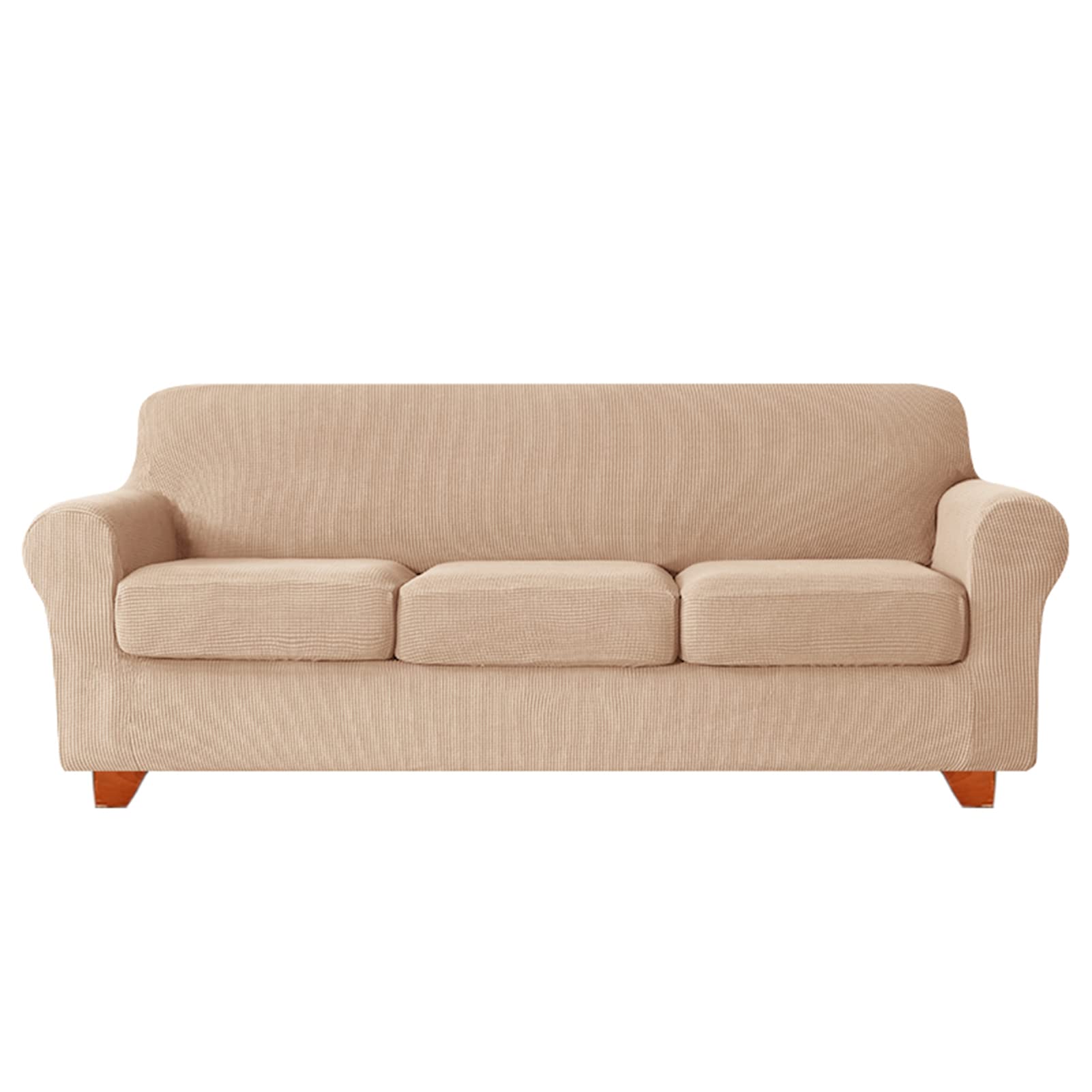 Housse de canapé extensible lavable 3 places grise en tissu extensible Spandex