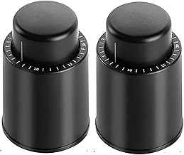 [2 PACK]Rolhas para Garrafas de Vinho, Rolhas Reutilizáveis, Conservador de Vinho a Vácuo com Registro de Escala de Tempo, Rolhas de Bomba a Vácuo para Economizadores de Vinho Mantêm o Vinho Realmente Fresco, Melhores Acessórios para Presentes