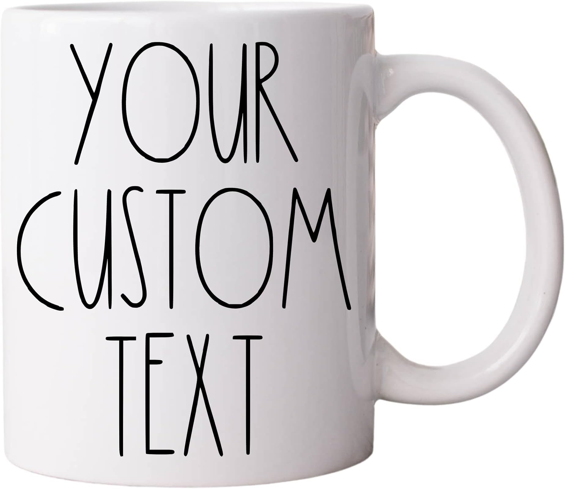 YOUR TEXT HERE Custom Farmstyle Inspired Skinny Font 11oz Ceramic Mug | One or Two Sided Text