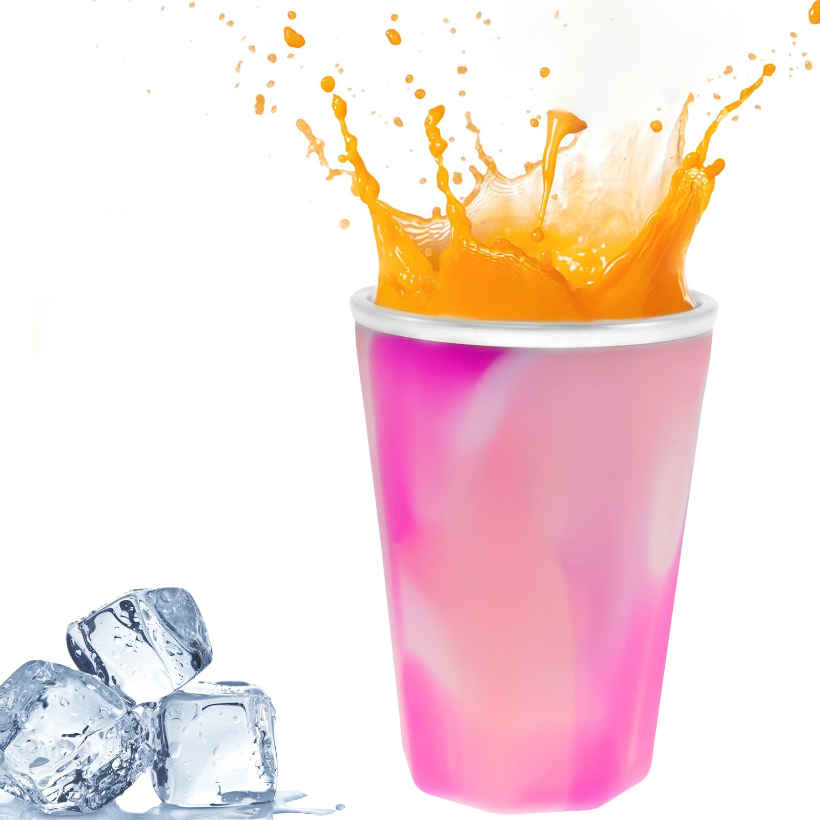 LCZNXJJY Wine Freeze Cooling Cup Stainless Steel Wine Tumbler w Lid 11oz Quick Cooling Refrigeration Cup Silicone Freezer Cup to Keep Drinks Cold for Hot & Cold Drinks,Coffee Wine Cocktails (Camo Red)