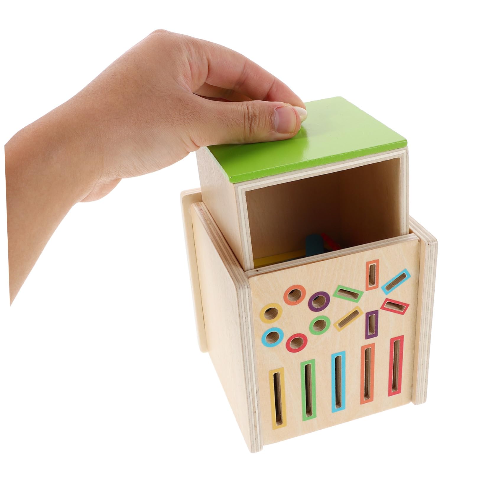 Hohopeti Montessori in Legno per Puzzle Educativo Geometrico per Sviluppo Abilità Motorie e Riconoscimento Colori