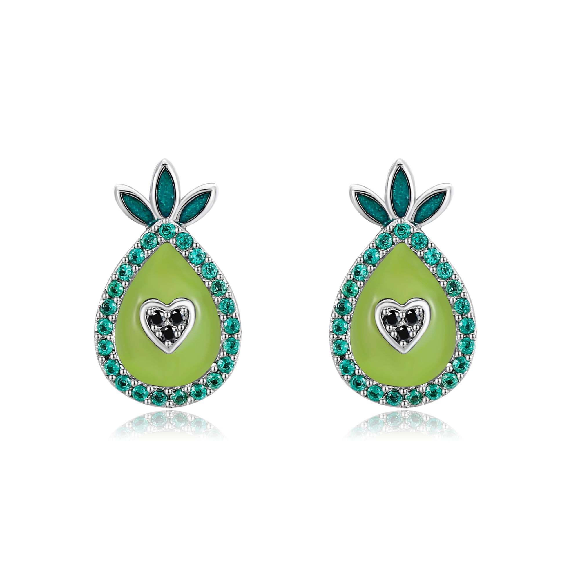 DAYLINLOVE Avocado/Kirsche/Donut/Lilien aus dem Tal/Musiknote/Anatomisches Herz Ohrringe 925 Sterling Silber Süßer Schmuck für Frauen Freund Geburtstags Geschenke