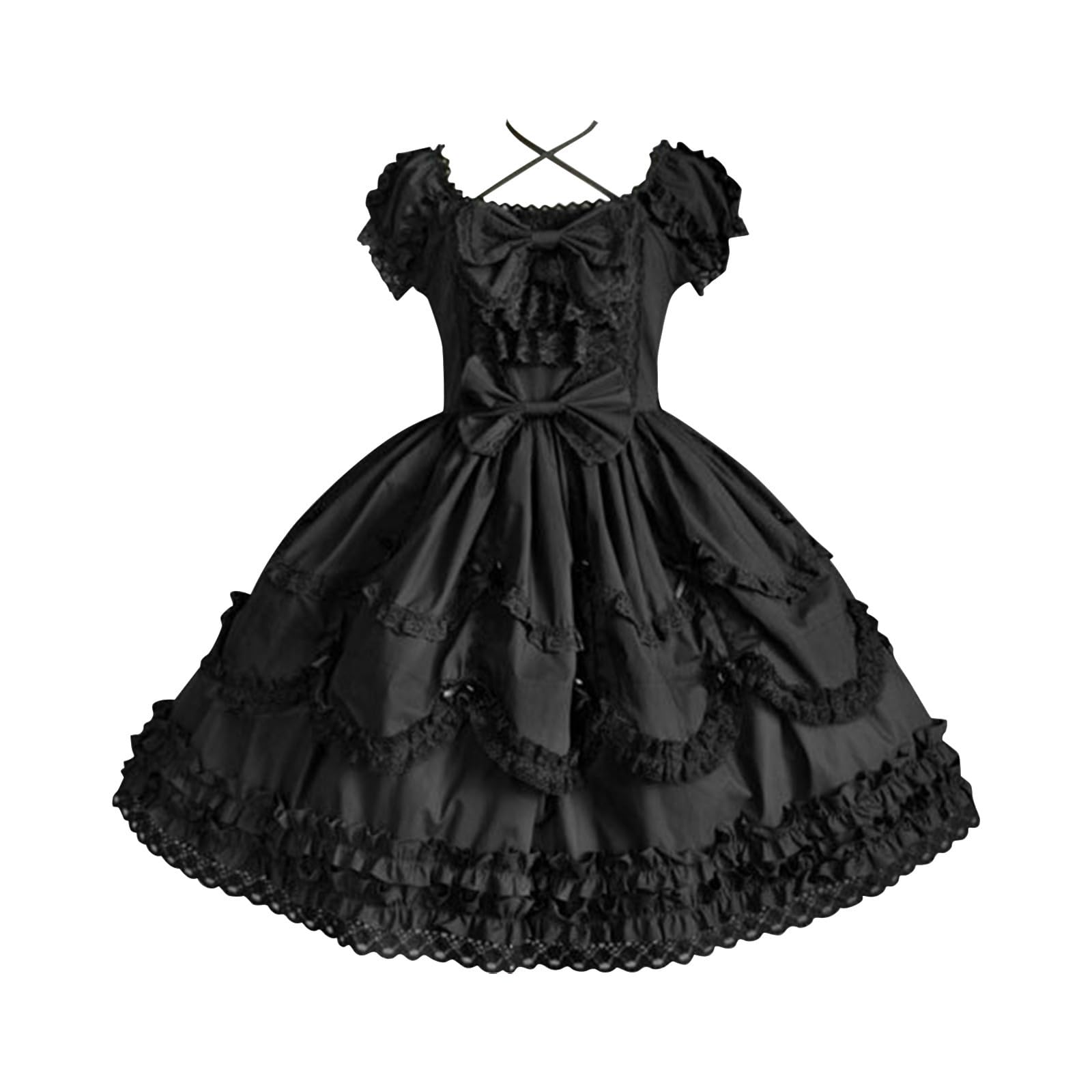 KQIVAM Lolita Kleid Damen Dienstmädchenkleid- Anime Maid Kleid Damen Minikleid Niedliche Kleider Mädchen Maid Dress für Halloween Kostüm Oktoberfest Outfit Karneval Cosplay Party Faschingskostüme
