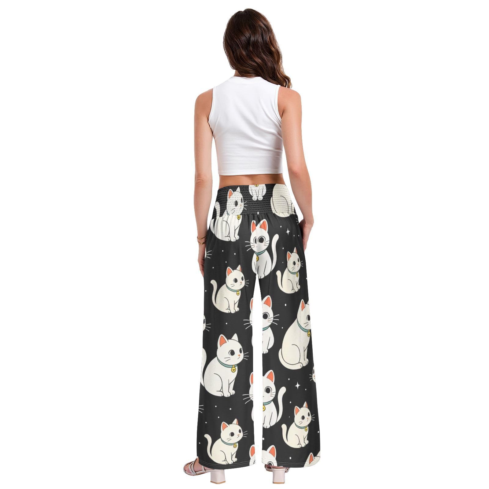 FRODOTGV Cat Duo - Pantaloni da yoga da donna, morbidi, per uso quotidiano e casa