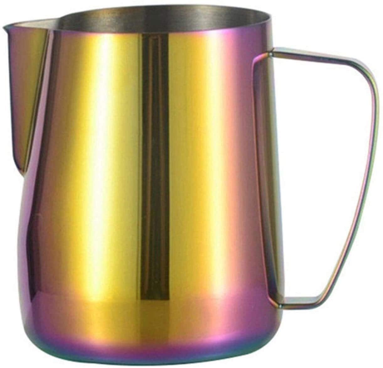 Dzbanek do kawy śmietanka dzbanek do spieniania mleka dzbanek do espresso dzbanek do kawy barista rzemiosło kawa latte mleko spienianie dzbanek ze stali nierdzewnej (kolor: kolorowy, rozmiar: 600 ml)
