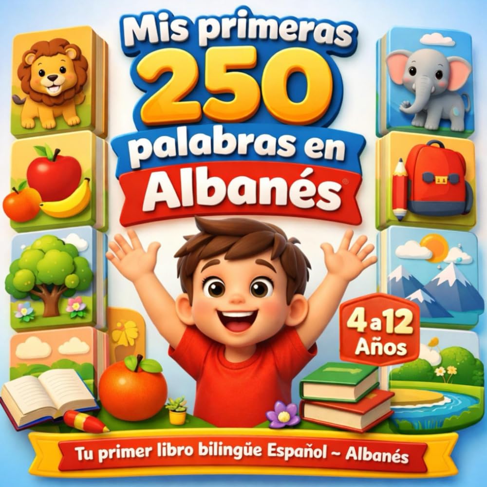 Mis primeras 250 palabras en Albanés: Aprende albanés con imágenes – Diccionario visual para niños y principiantes.