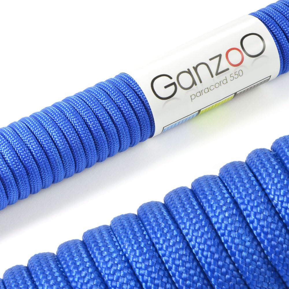 Ganzoo Paracord 550 Seil Royal-Blau 4mm Schnur Typ 3, Nylon & Polyester, ideal für Basteln von Hundeleine Halsband Armband/Camping Survival und Outdoor 3 Meter Allzweckseil 7 Innenstränge