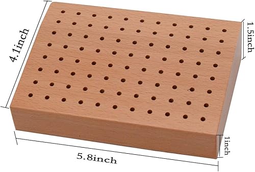 Miniatura 3 de Soporte de madera para brocas, organizador rotativo para brocas, almacenamiento de herramientas con 88 agujeros, 5-45 x 4 pulgadas