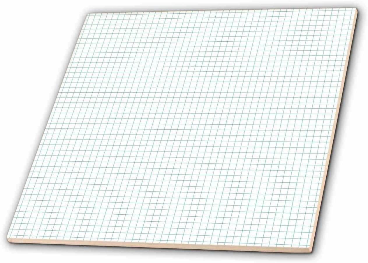 3dRose Blue and White Graph Paper Effect 12 Inch Ceramic Tile