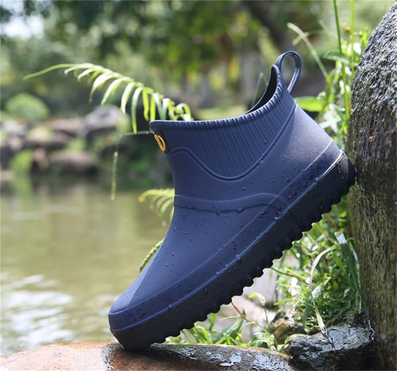 CHUUMEE Fashion Men's Rain Boots Men's Short Tube Non-slip Waterproof Shoes Low Top Overshoes Kitchen Fishing Rubber Shoes2
