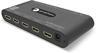 gofanco Prophecy Intelligent 1x4 HDMI Splitter 4K 60Hz HDR – 4K @60Hz 4:4:4, 18Gbps - Auto Scaling, HDMI 2.0a, HDCP 2.2, 3D, EDID, Cascadable, Firmware Upgradable - 4 Port, 1 in 4 Out, TAA Compliant