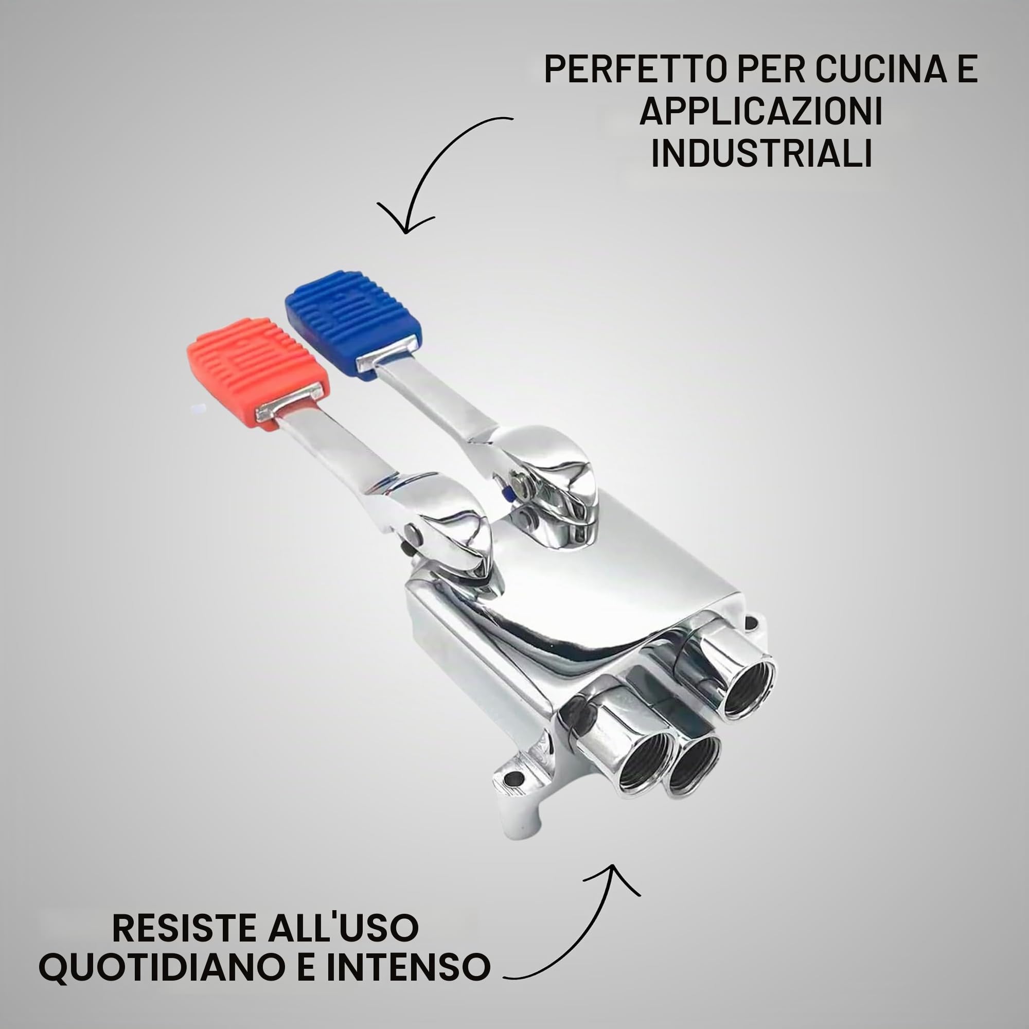 Rubinetto pedale 2 leve e due falde. Speciali alberghieri e laboratori.