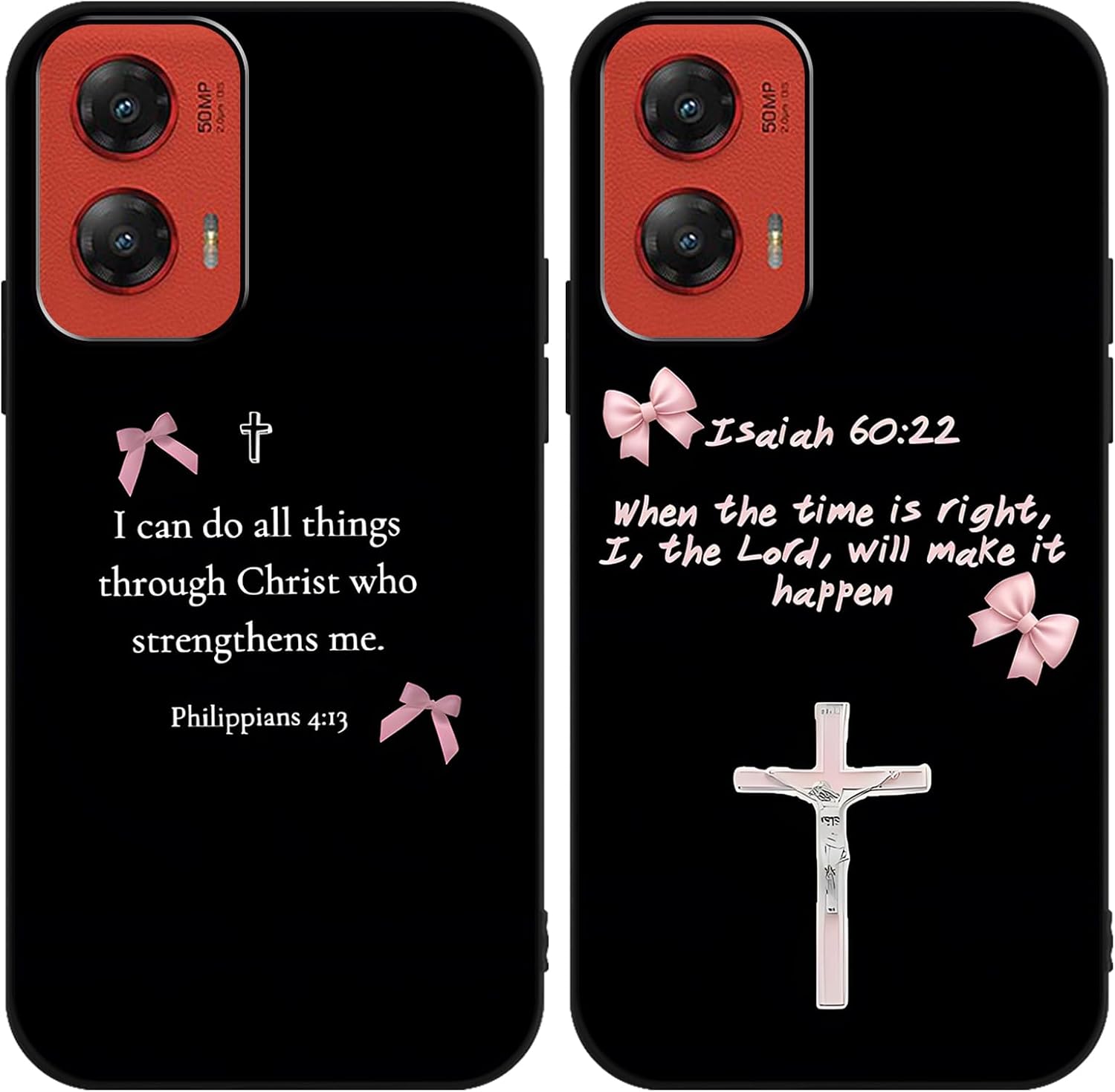 2 Pack Bible Verse Phone Case for Motorola Moto G Stylus 5G (2024) Only for 5G 6.7", Jesus Famous Quotes Bow Cross Pattern Aesthetic Cases Soft Silicone TPU Slim Shockproof Protective Cover