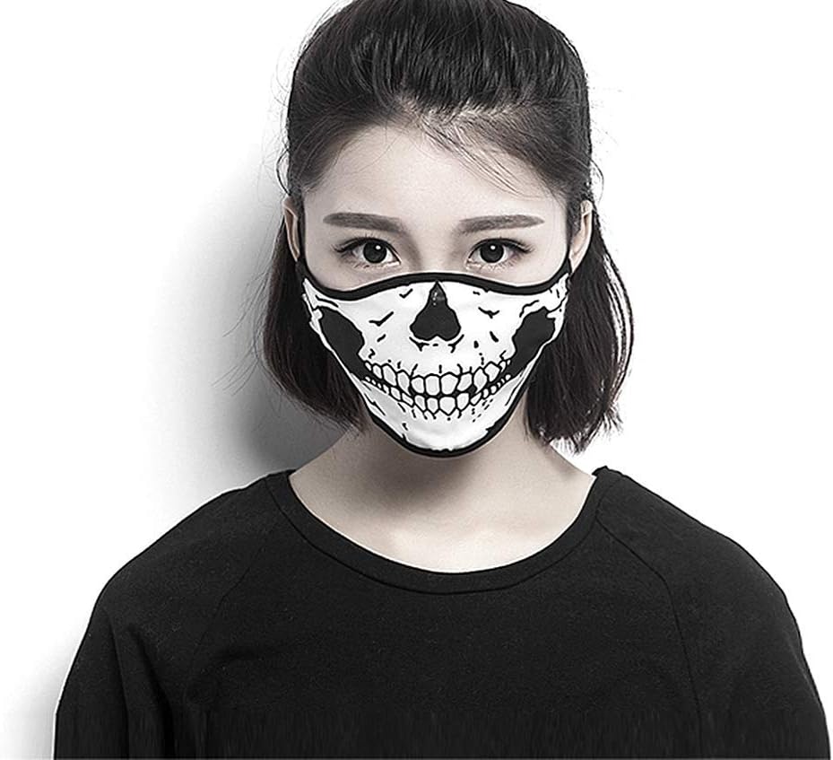 Skull Mask Halloween Half Face Mouth-Muffle Silk 2 Layer Fashion Motorcycle Anti Dust costume fashion mask