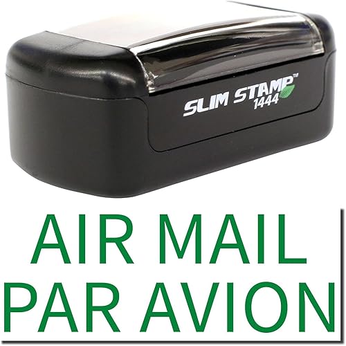 Miniatura 3 de Sello de correo aéreo pretintado, tinta verde