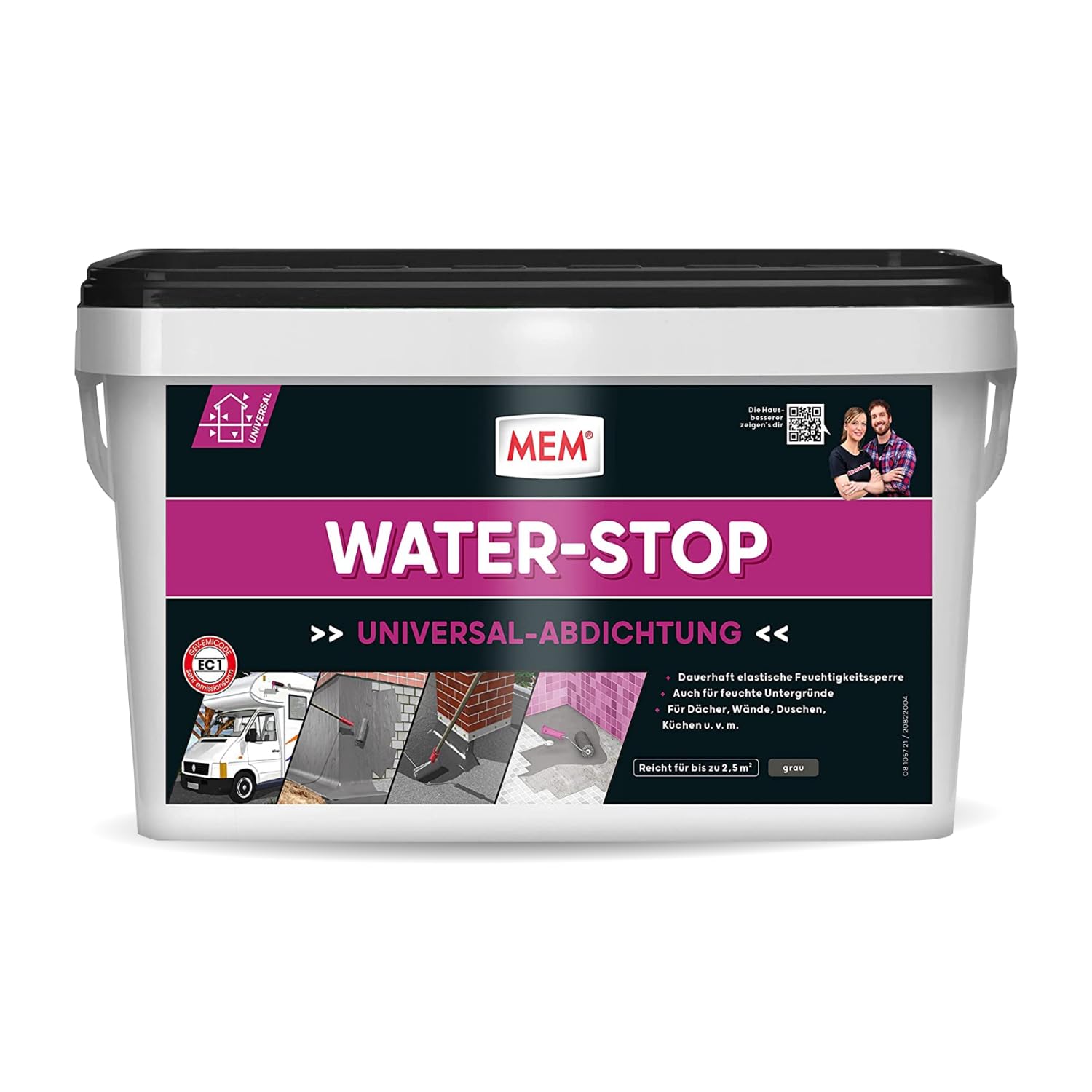 MEM Water Stop – Universaldichtung und Feuchtigkeitssperre, 6 kg, Grau