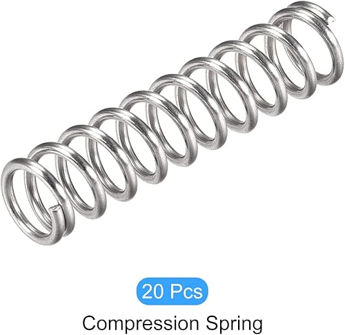 Miniatura 156 de METALLIXITY Resortes de compresión (0.020 x 0.118 in de diámetro exterior, 0.787 in de longitud libre) 20 unidades, resorte de extensión de acero