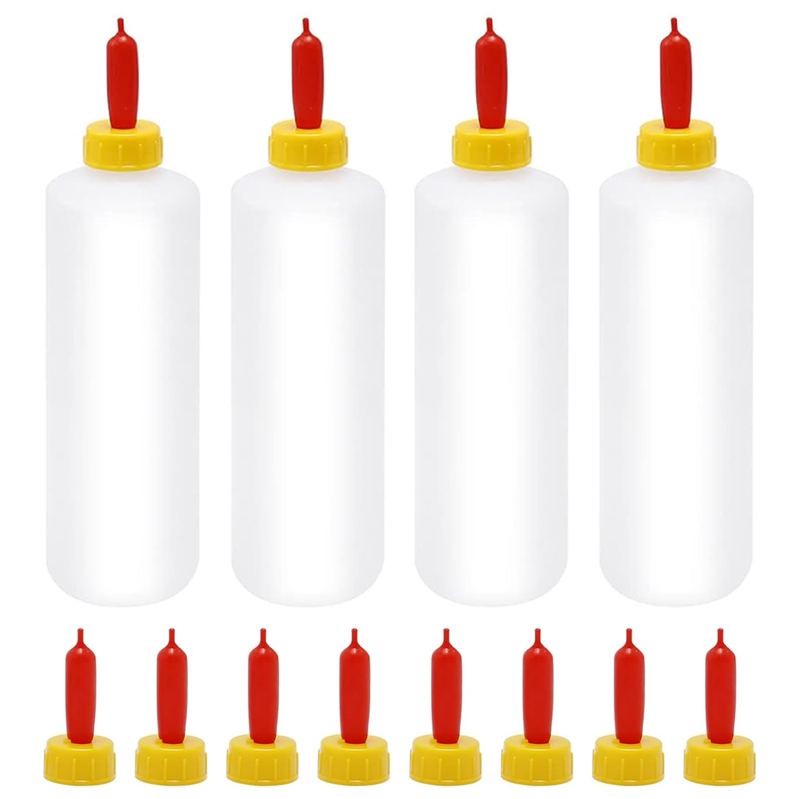 Goat Nipple and Bottles Set, 4PCS Small Animal Milk Drink Nipple and 400 ml Lamb Feeding Bottle Kit for Feeding Sheep Goat Lamb Puppy(4 Bottles& 12 Nipples)