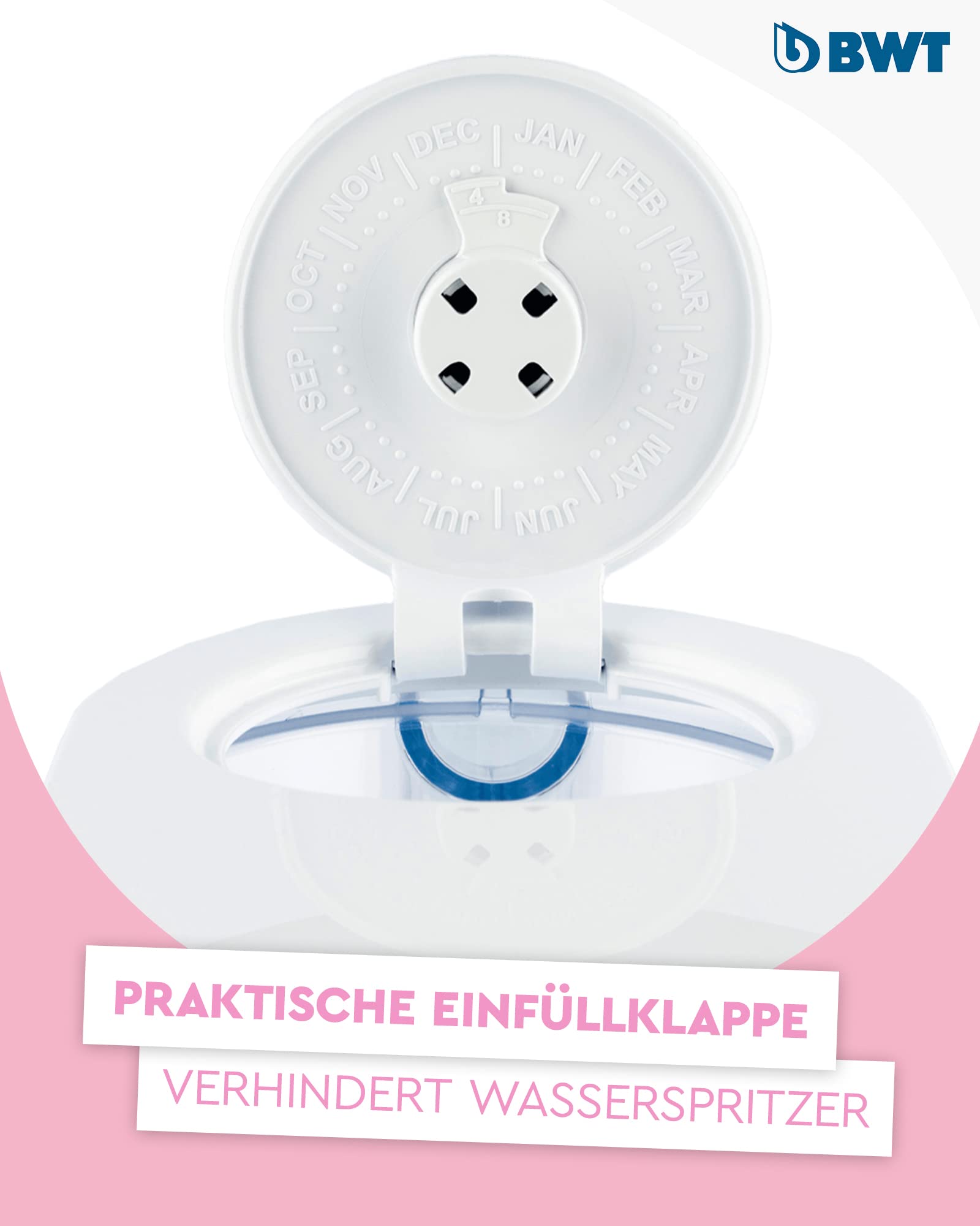 BWT Wasserfilter AQUAlizer 2,6l + 2 Magnesium Filterkartuschen. Wasserfilter Trinkwasser für Speisen & Getränke. Die Kanne filtert Kalk, Chlor, Blei & Kupfer. Tischwasserfilter Aktivkohle