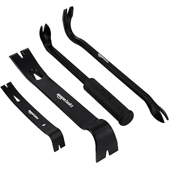 Amazon Basics Pry Bar and Nail Puller 4 Pack Black