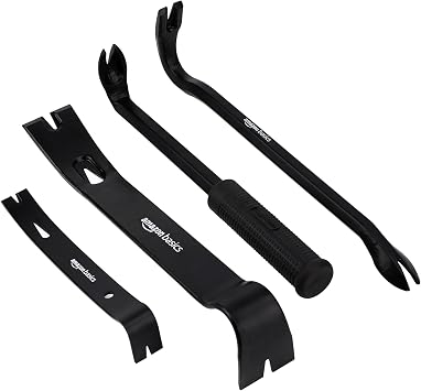 Amazon Basics Pry Bar and Nail Puller 4 Pack Black