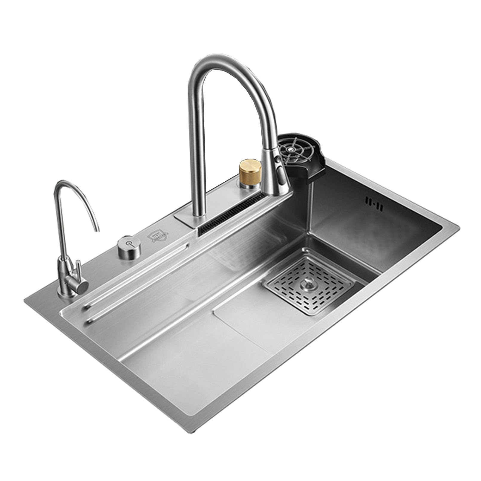 Évier cuisine inox lavabo encastrable 1 bac multifonction facile à nettoyer