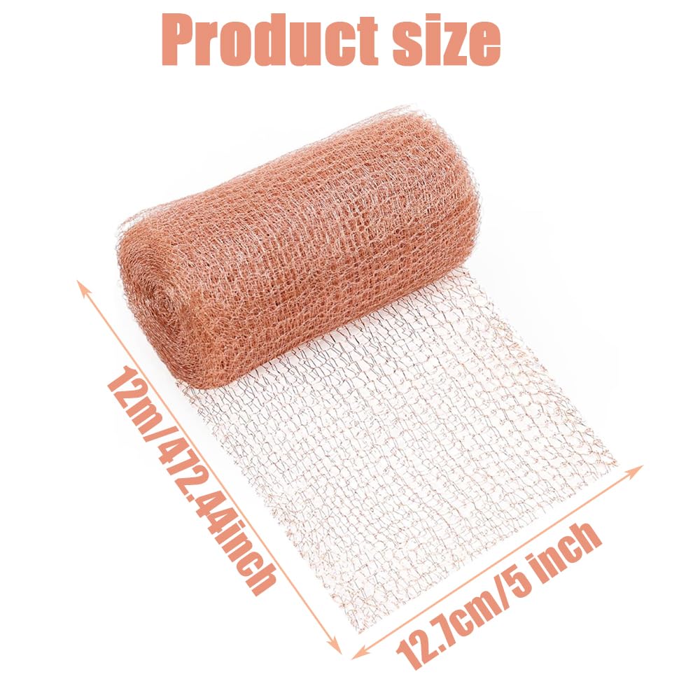 Maille de cuivre 12.7cm*12m Grillage Anti Rongeur Filet Anti limaces Protection Jardin