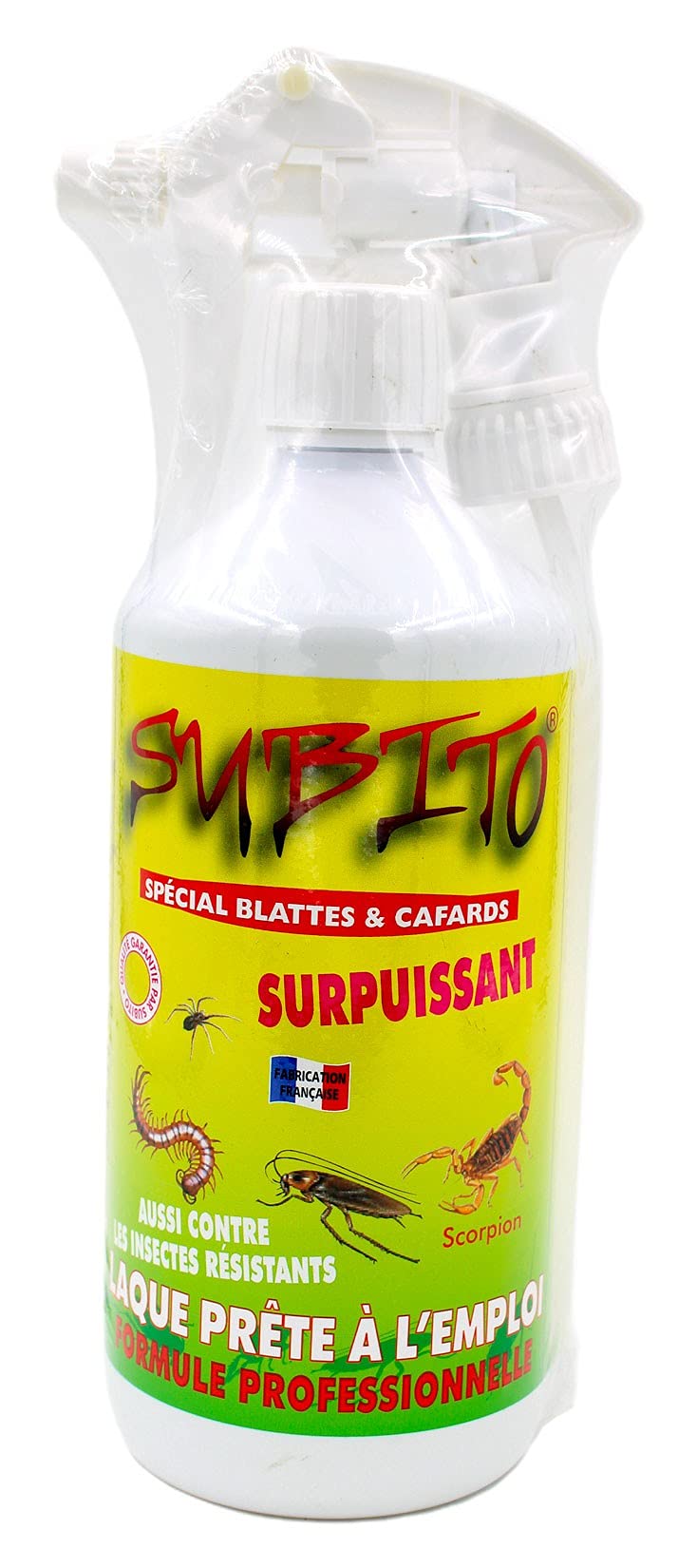 SUBITO LAQUE INSECTICIDE CAFARDS 500ml Protection Longue Durée Intérieur Extérieur