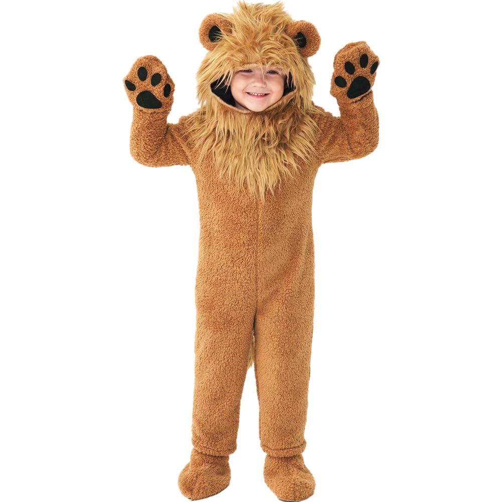 Costume de lion à poils longs pour cosplay et Halloween pour enfants et adultes