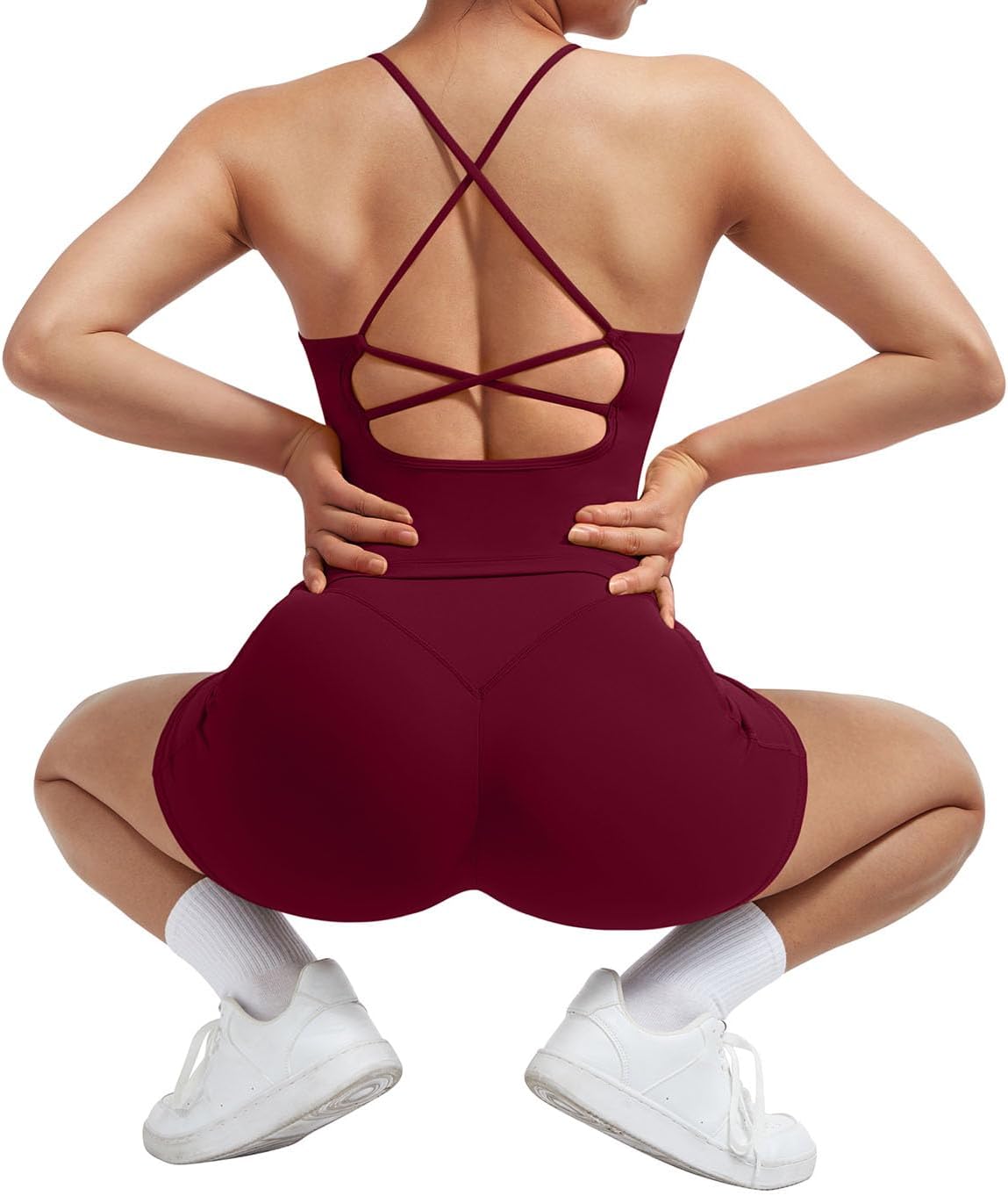 SUUKSESS Women 2 Piece Workout Sets Padded Tank Tops Tummy Control Leggings Gym Outfits