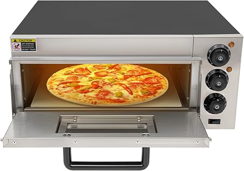 1800W Pizza Oven with Removable Pizza Stone, 5.28Gal Stainless Steel Countertop Kitchen Convection Oven with 122-662F Temp Control and Time Control