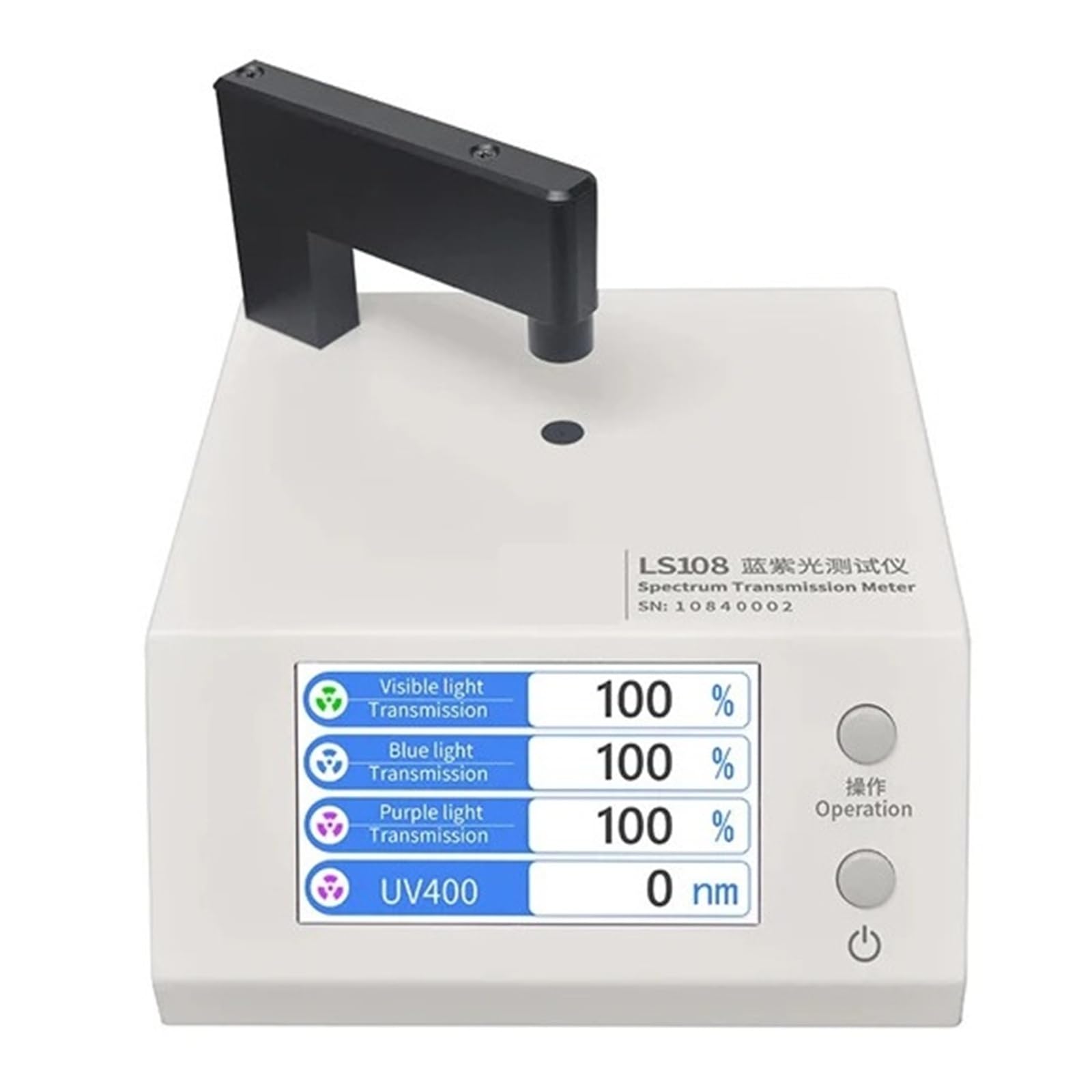 Misuratore di trasmissione dello spettro versione da banco LS108 380nm-760nm | Prova la memorizzazione dati mobile Eye Glass 395/430NM