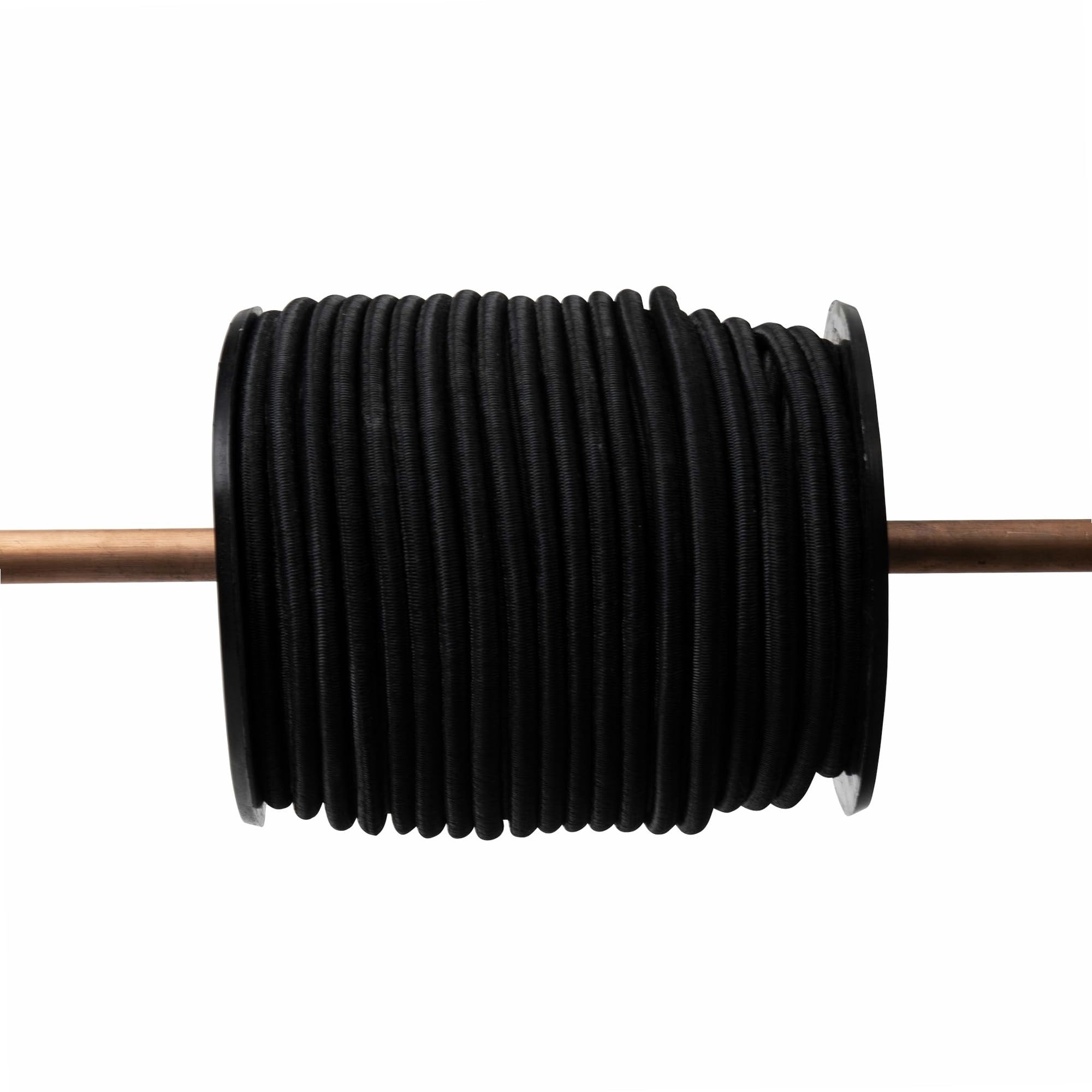 WERKA PRO Schwarzes elastisches Spannseil Verschiedene Längen 8 mm x 50 Meter auf Rolle