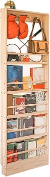 Wooden Kids Bookshelf, Wall Mount Shelf with Hooks, Organizer for Toys and Books, Space-Saving | with Hooks