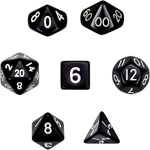 Miniatura 4 de Wiz Dice Series I - Juego de 7 dados de poliedro opacos en bolsa de terciopelo