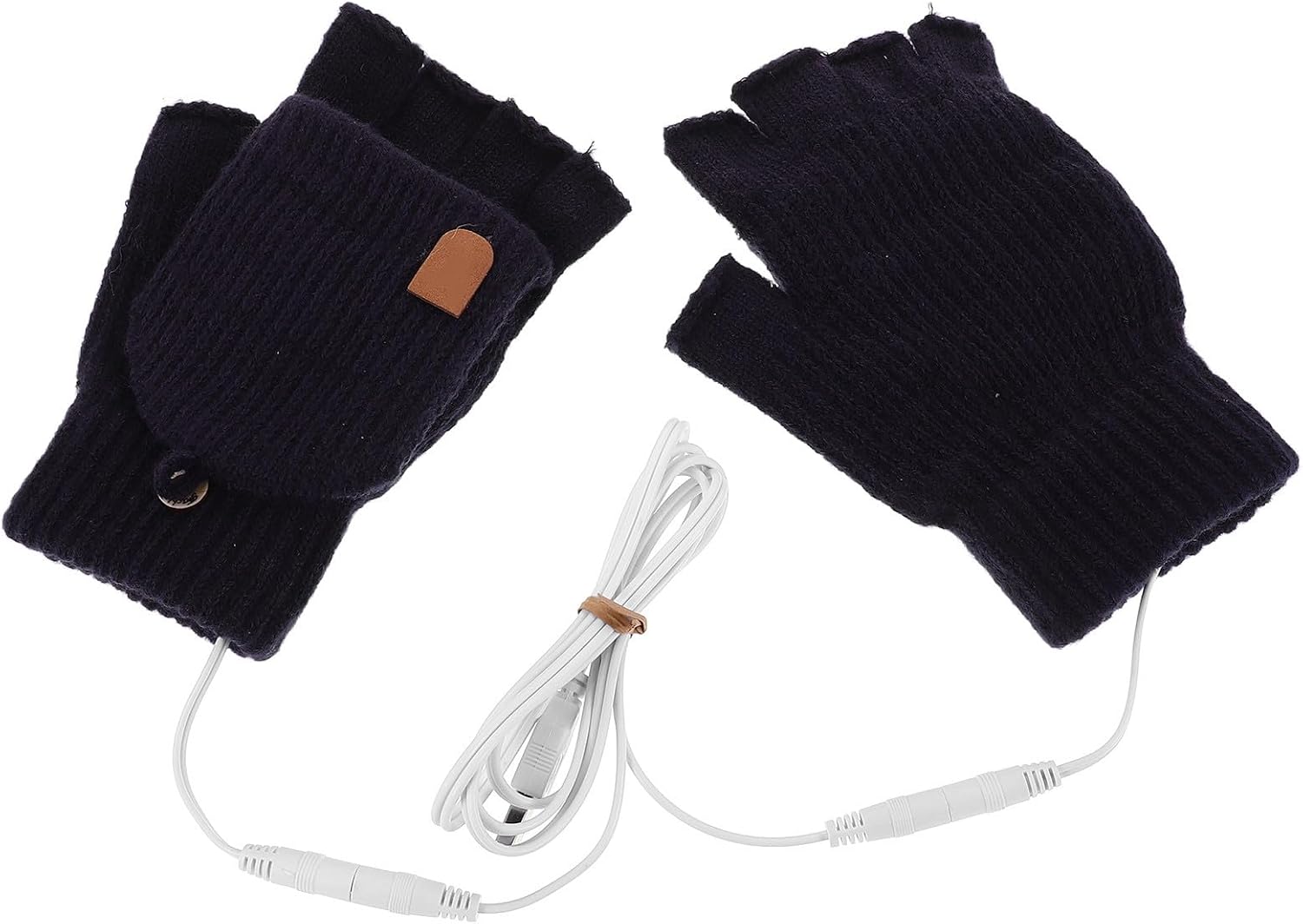 USB Heated Touchscreen Gloves for Women, Fingerless Winter Cycling Gloves with Effective Heating and Plush Material, Flip Cover Design for Outdoor Activities