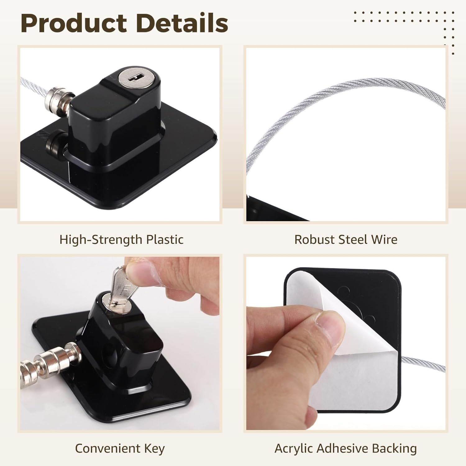 Generic Fridge Lock 12 Pcs Set, Adhesive Refrigerator Locks with Keys, Steel Wire, Freezer, Cabinet, Appliance Security